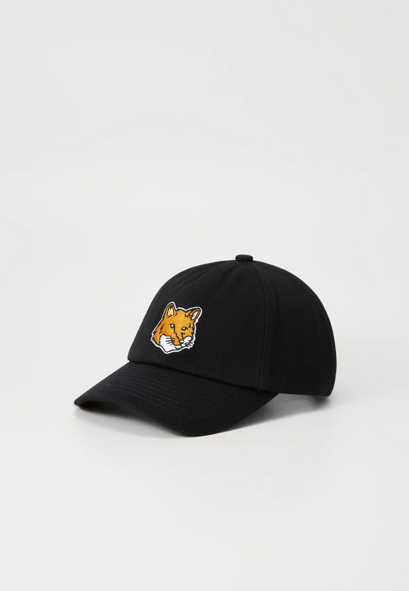 Top Designer Collections Maison Kitsuné LARGE FOX HEAD UNISEX - Cap black Accessories Beanies, hats & caps Caps