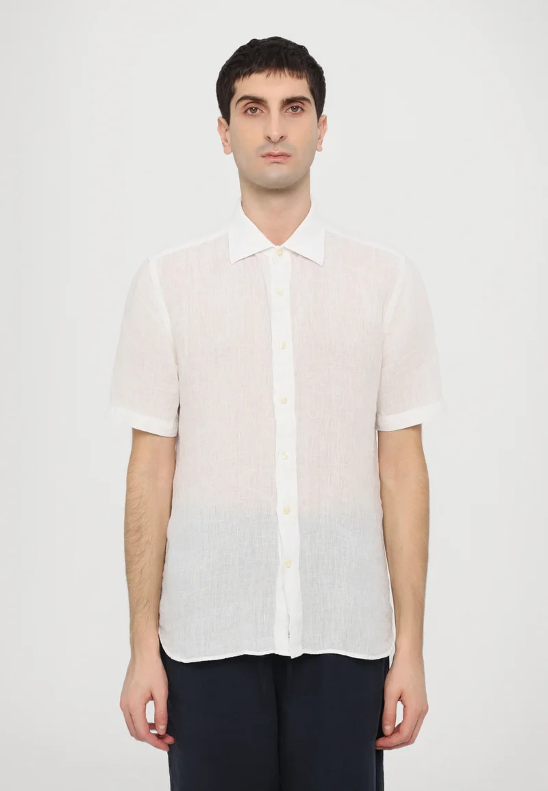 Exclusive 120% Lino SHORT SLEEVE SLIM FIT MEN SHIRT - Shirt white Clothing Shirts Casual Shirts