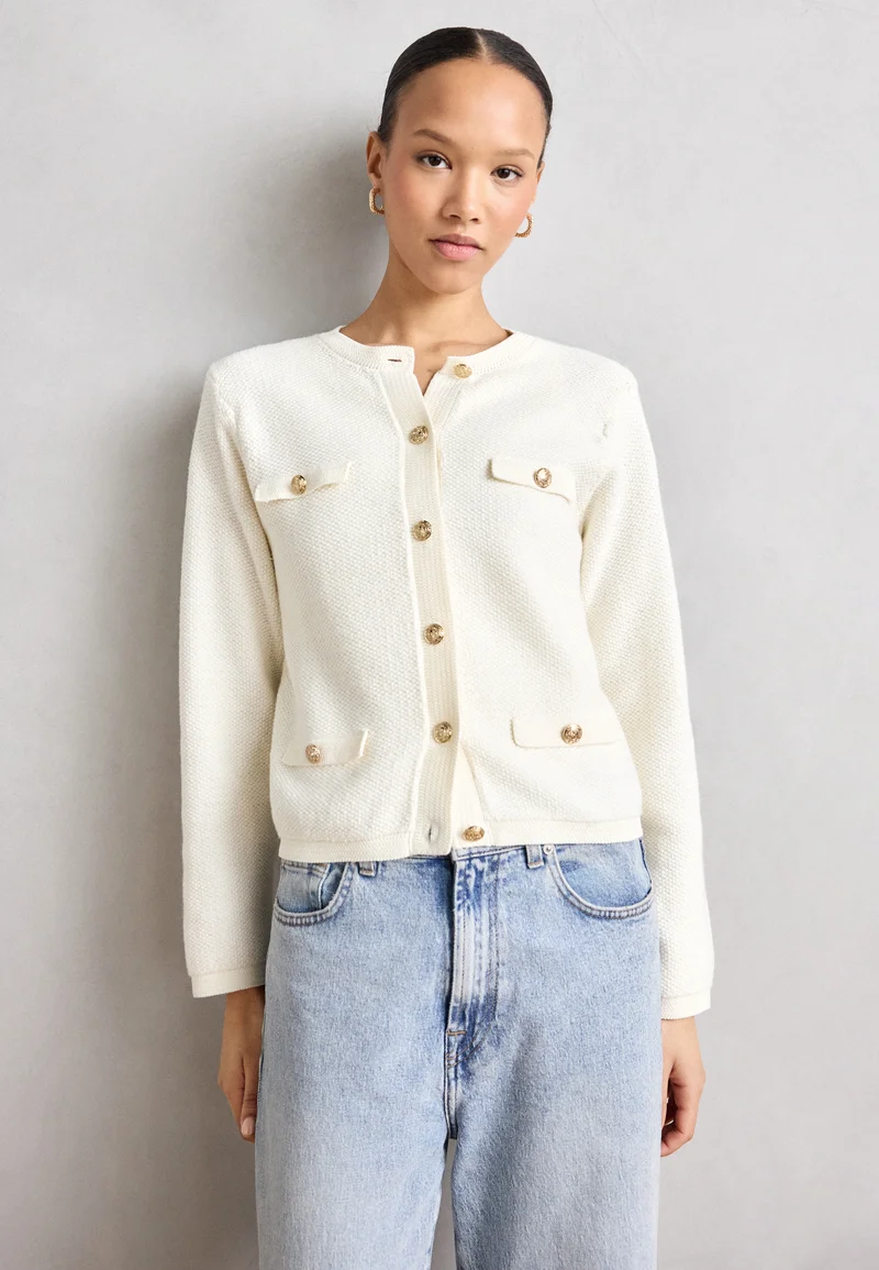 coupon codes Lindex JACKET JUNI - Cardigan light dusty white Clothing Knitwear & Cardigans Cardigans