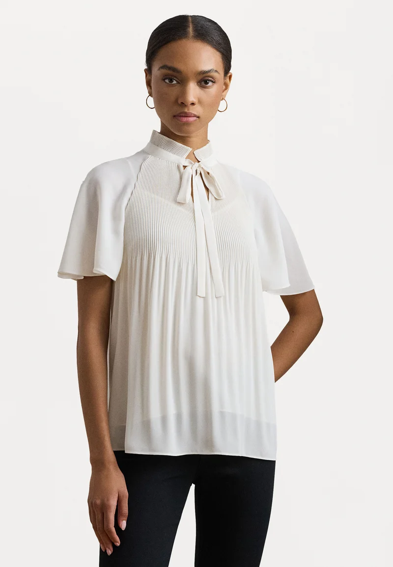 popular stores Lauren Ralph Lauren PLEATED GEORGETTE BLOUSE - Blouse mascarpone cream Clothing Shirts & Blouses Blouses