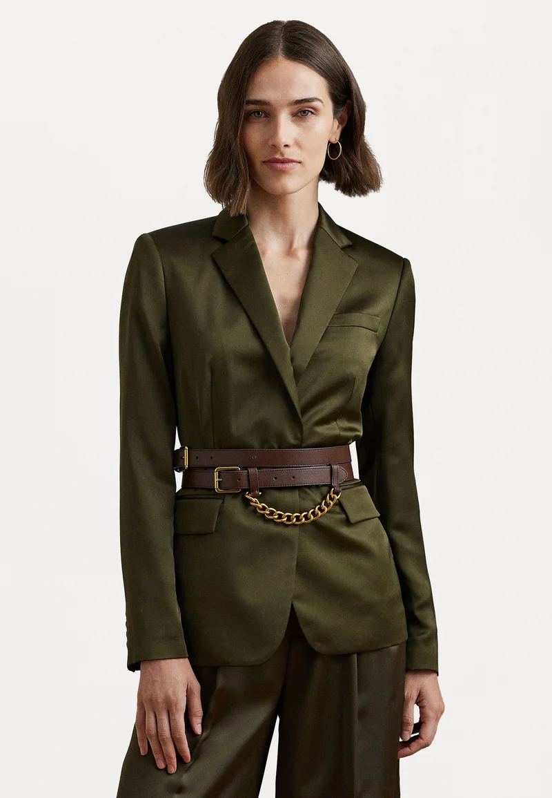 Cheapest Lauren Ralph Lauren SATIN CHARMEUSE BLAZER - Blazer botanic green Clothing Jackets & Blazers Bomber Jackets