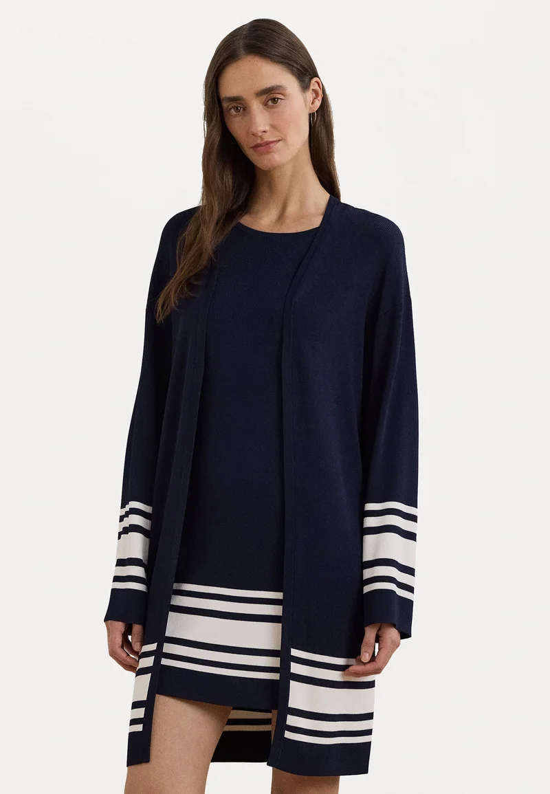 Outlet Seller 2017 Lauren Ralph Lauren TWO TONE CARDIGAN - Cardigan refined navy/white Clothing Knitwear & Cardigans Cardigans