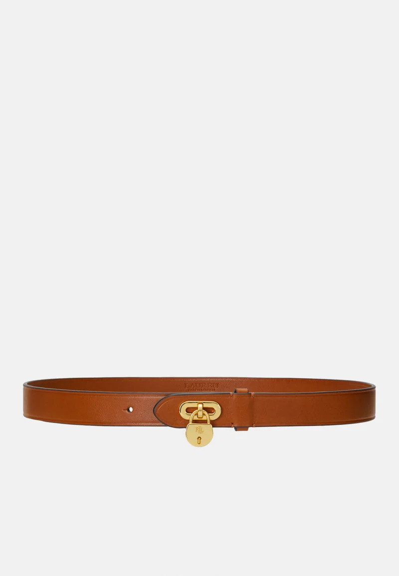 authentic quality Lauren Ralph Lauren PADLOCK LEATHER BELT - Belt tan Accessories Belts Casual belts