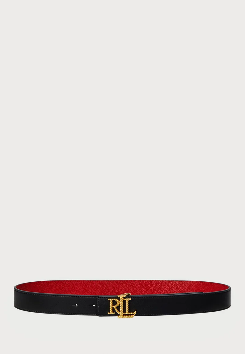 Hot Sale Lauren Ralph Lauren BELT MEDIUM - Belt black/festive red Accessories Belts Casual belts