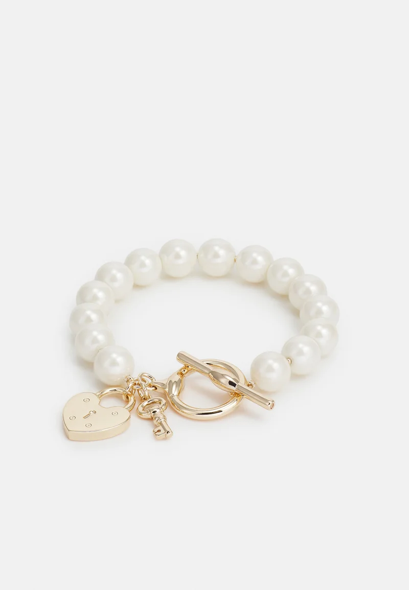 largest collection Lauren Ralph Lauren HEART LOCK FLEX - Bracelet gold-coloured/white Accessories Jewellery Bracelets