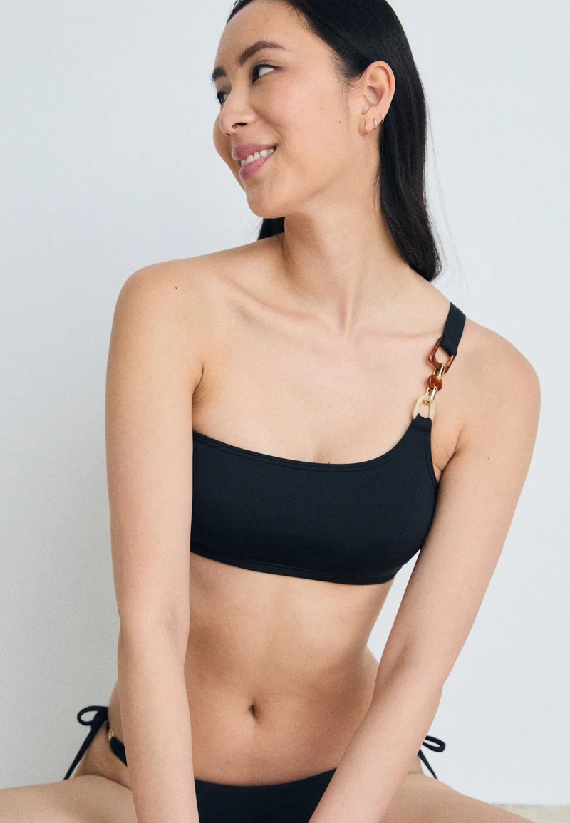 UK Factory Outlet LASCANA ONESHOULDER - Bikini top black Clothing Swimwear Beach accessories Bikini tops