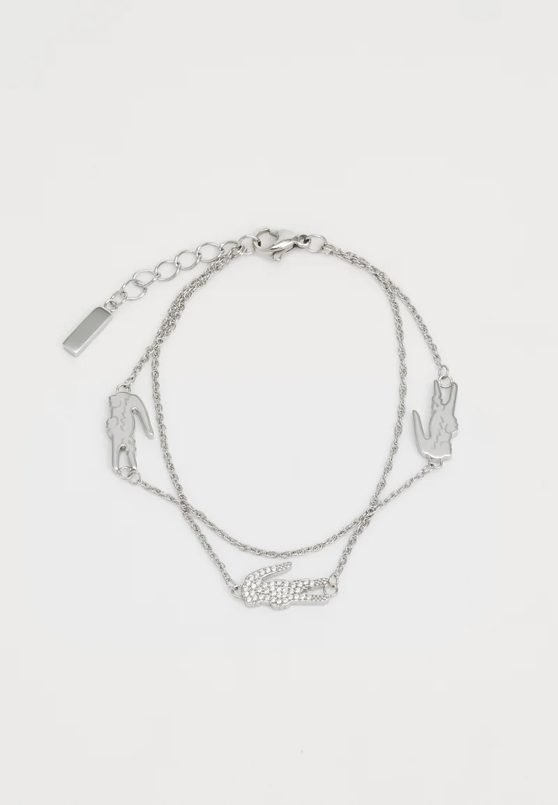 Official Lacoste CROCODILE - Bracelet silver-coloured Accessories Jewellery Bracelets