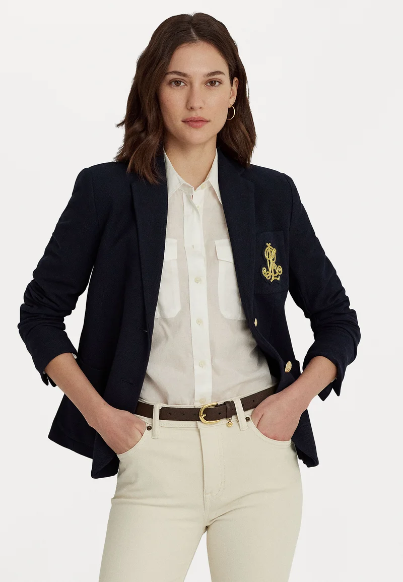 discountable price Lauren Ralph Lauren Petite BULLION JACQUARD BLAZER - Blazer navy Clothing Jackets & Blazers Blazers