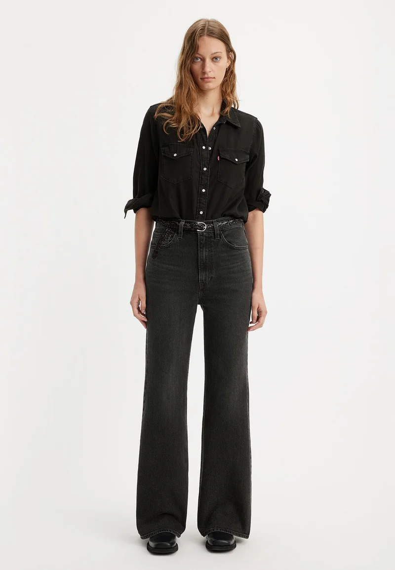 official authorized store Levi's® RIBCAGE BELLS - Flared Jeans black denim Clothing Bootcut & Flared