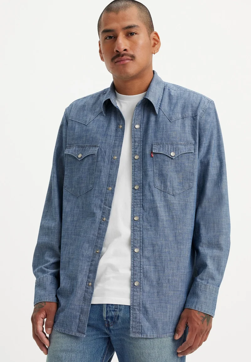 online leading retailer Levi's® BARSTOW WESTERN STANDARD - Shirt grant mid blue chambray Clothing Shirts Casual Shirts