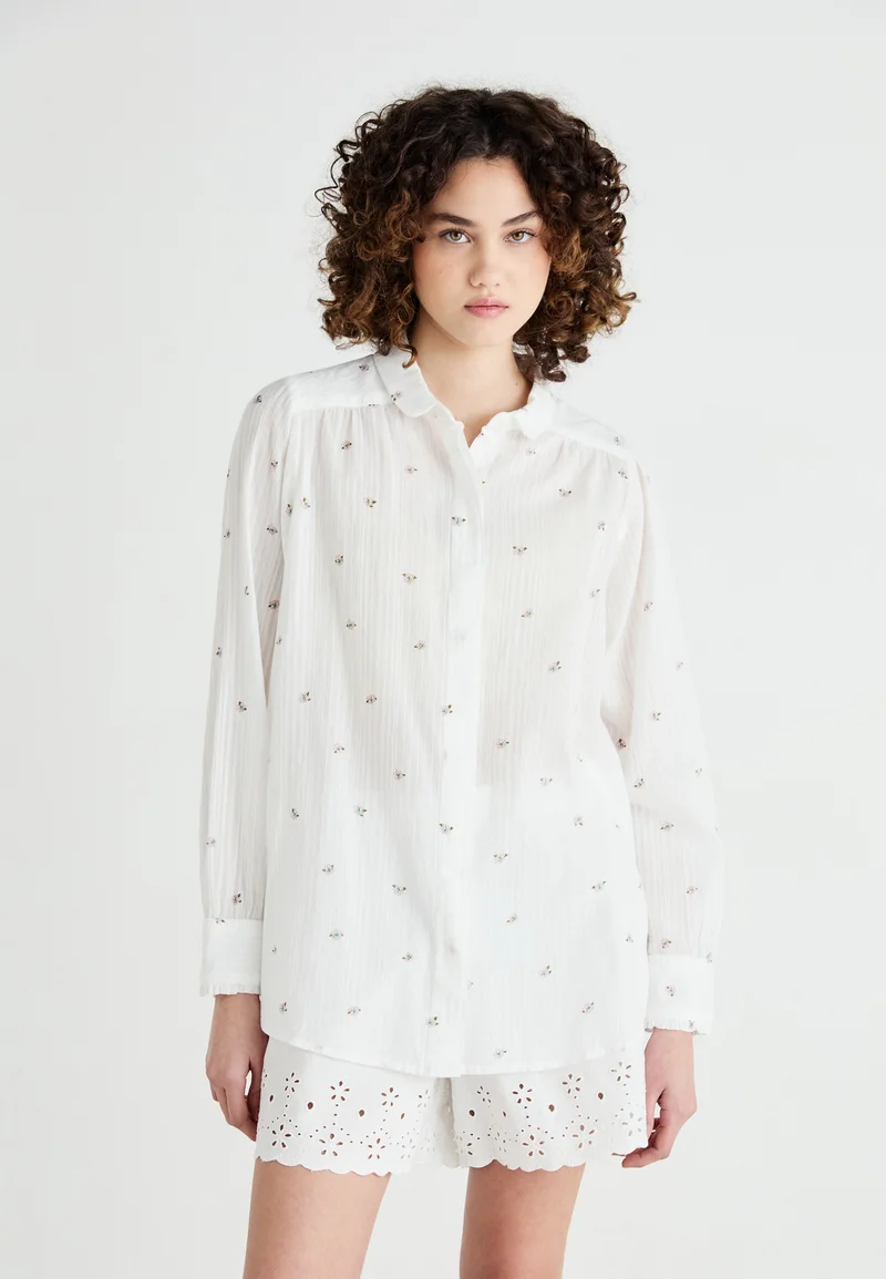 Lowest Price Online Lee SHIRRED BLOUSE - Blouse white Clothing Shirts & Blouses Blouses