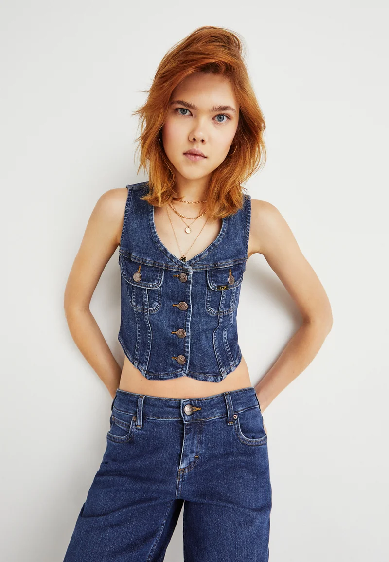 collection Lee SLIM - Waistcoat dreaming of blue Clothing Jackets & Blazers Bomber Jackets