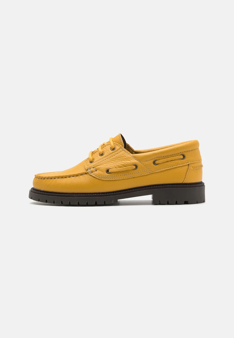 Official UK Stockists Les Deux TORIN  - Boat shoes mustard yellow Shoes Sale Lace-up shoes Boat shoes