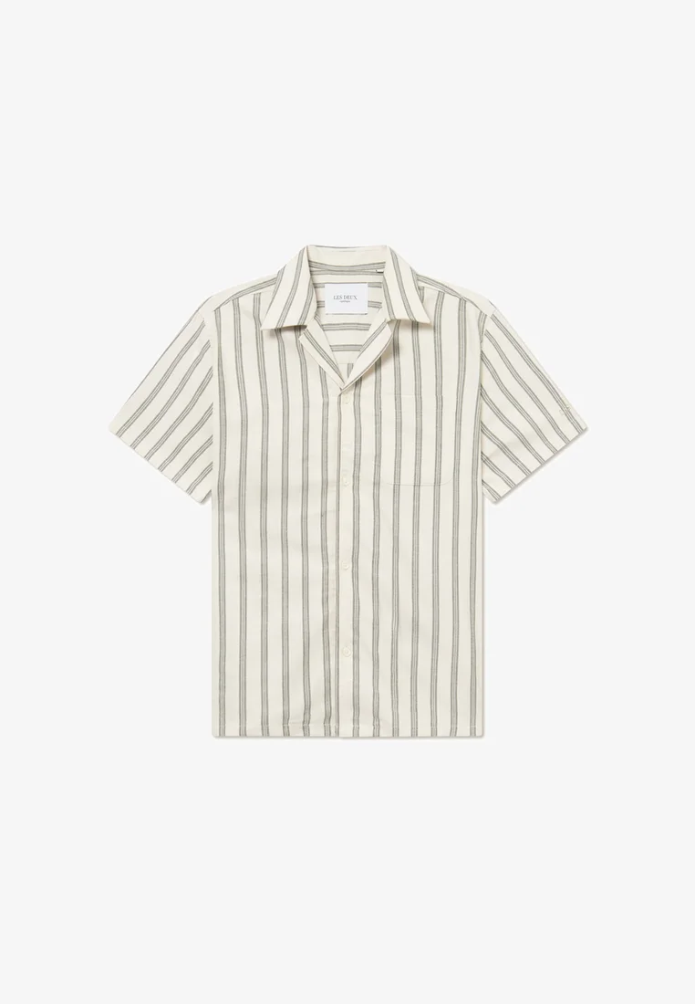 retail prices Les Deux LAWSON - Shirt ivory/chive green Clothing Shirts Casual Shirts