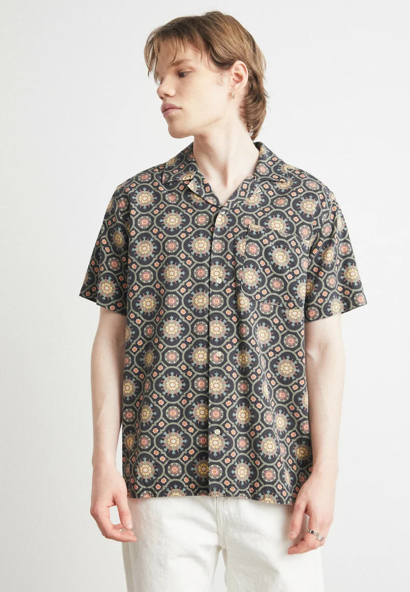 huge inventory Les Deux TAPESTRY SHIRT - Shirt black/surplus green Clothing Sale Shirts Business Shirts