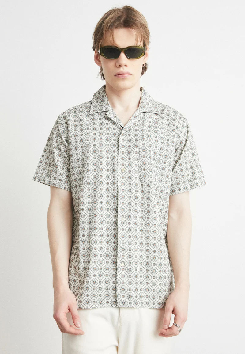 online leading retailer Les Deux TAPESTRY SHIRT - Shirt ivory/light jade green Clothing Sale Shirts Business Shirts