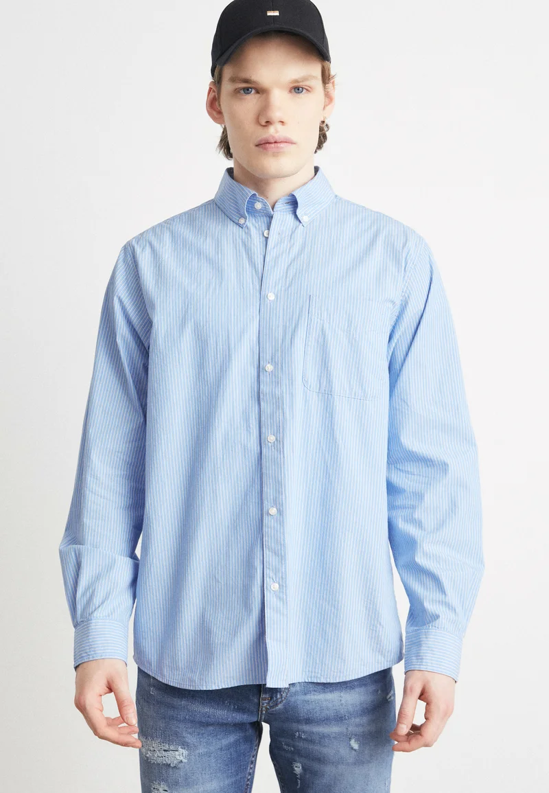 outlet boutique Les Deux KENT SHIRT - Shirt summer sky/black Clothing Sale Shirts Business Shirts