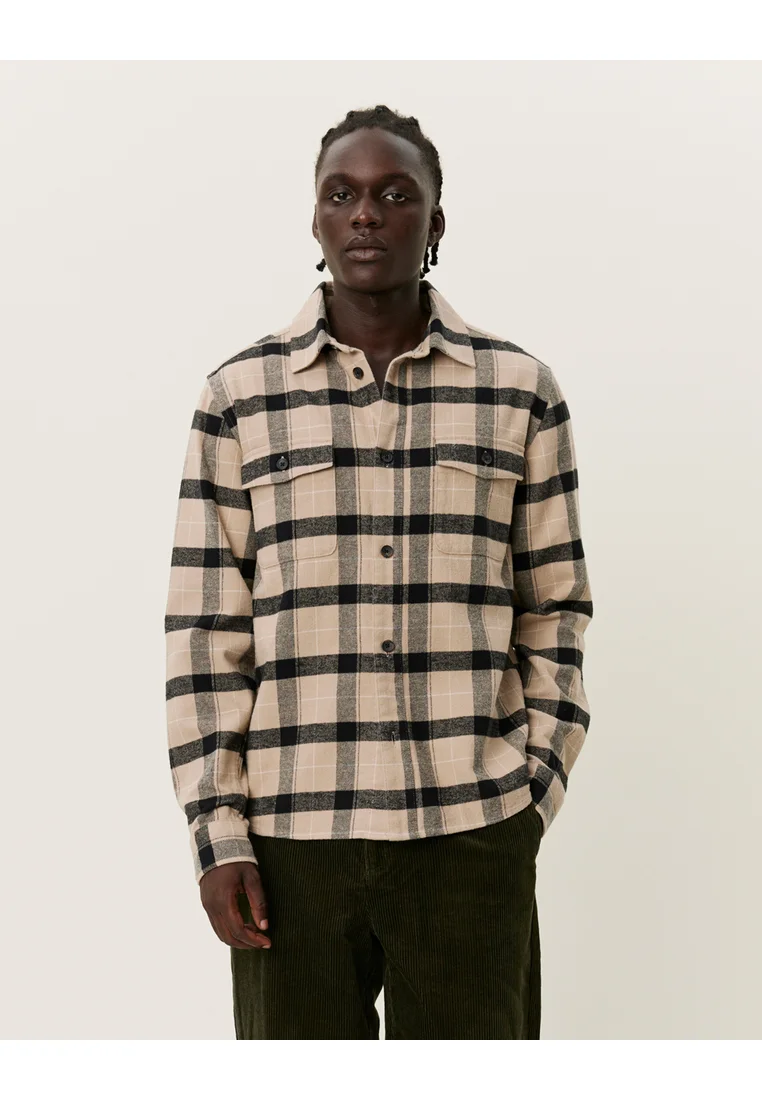promo codes Les Deux LENNON CHECK OVERSHIRT - Shirt dark sand/black Clothing Shirts Casual Shirts