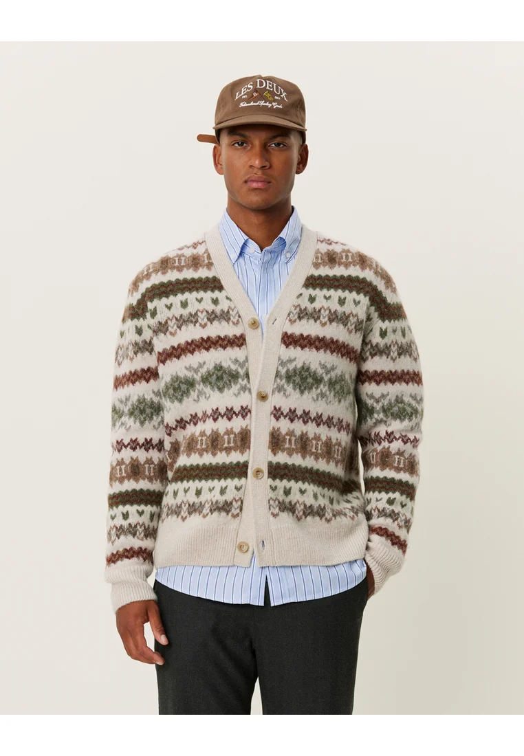 world-wide renown Les Deux HORDUR FAIR ISLE - Cardigan sand Clothing Knitwear Cardigans