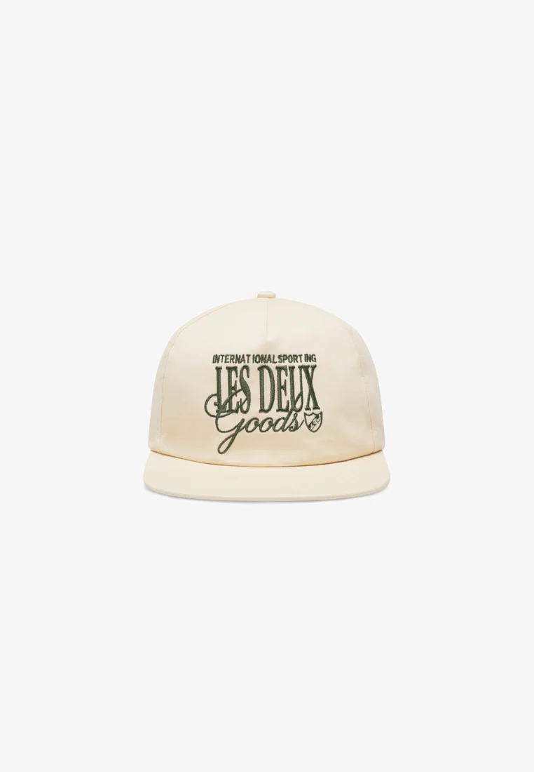 attractive price Les Deux CHESS CAP UNISEX - Cap ivory/chive green Accessories Beanies, hats & caps Caps