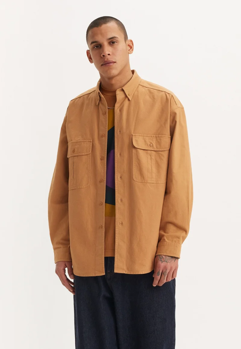 discountable price Levi's® Skateboarding SKATE UNISEX - Button-down blouse brown sugar Streetwear Sale Streetwear Clothing Socks Blouses