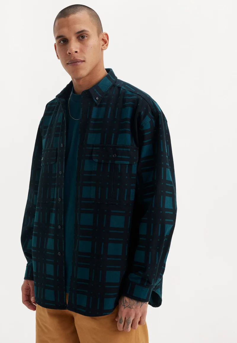 Save up to 80% Levi's® Skateboarding SKATE UNISEX - Button-down blouse black pond/green Streetwear Sale Streetwear Clothing Socks Blouses