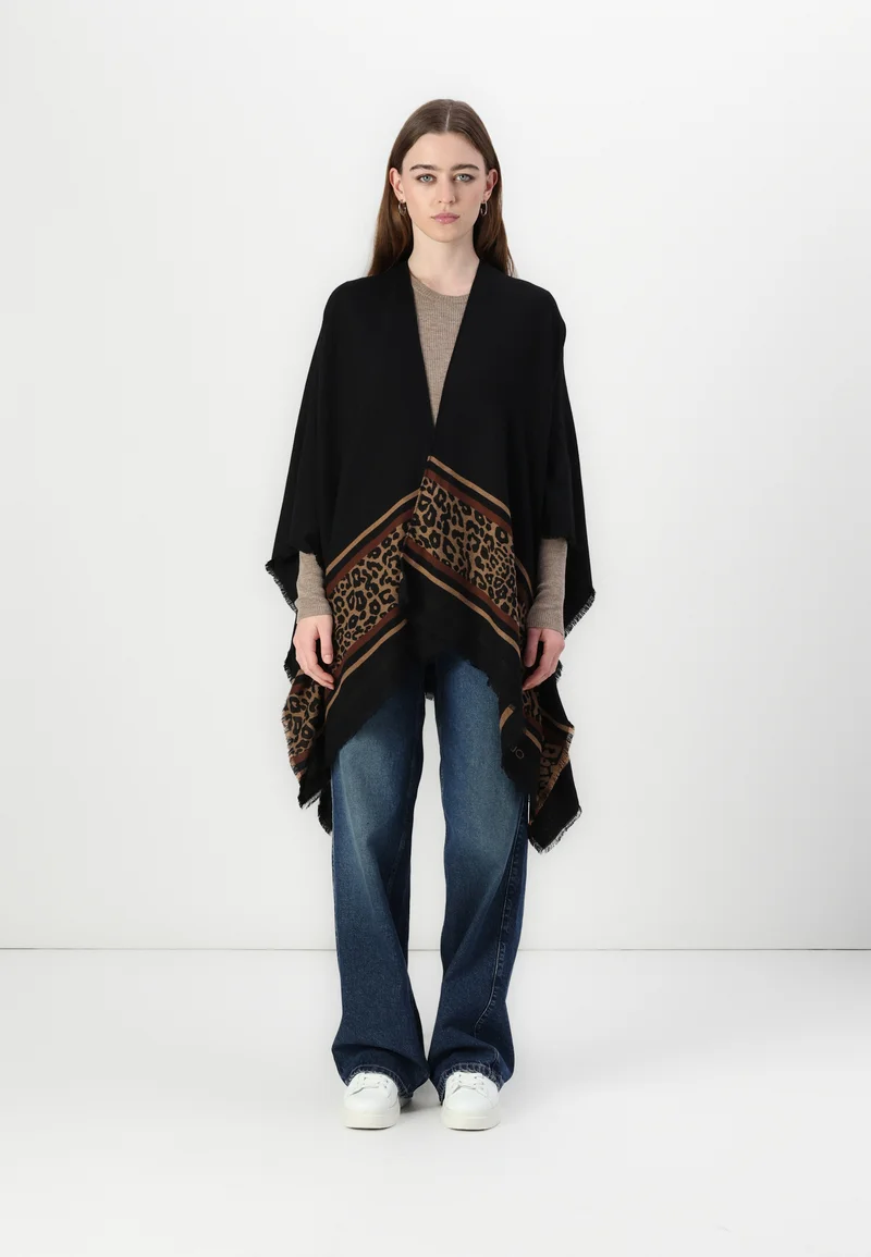 Various Colors LIU JO PONCHO LOGO - Cape black  Clothing Jackets & Blazers Capes