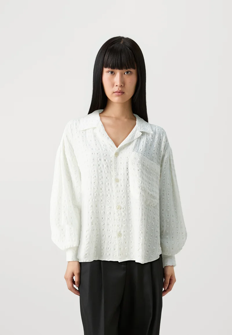 Outlet Libertine-Libertine IVY - Button-down blouse off white Streetwear Sale Streetwear Clothing Socks Blouses