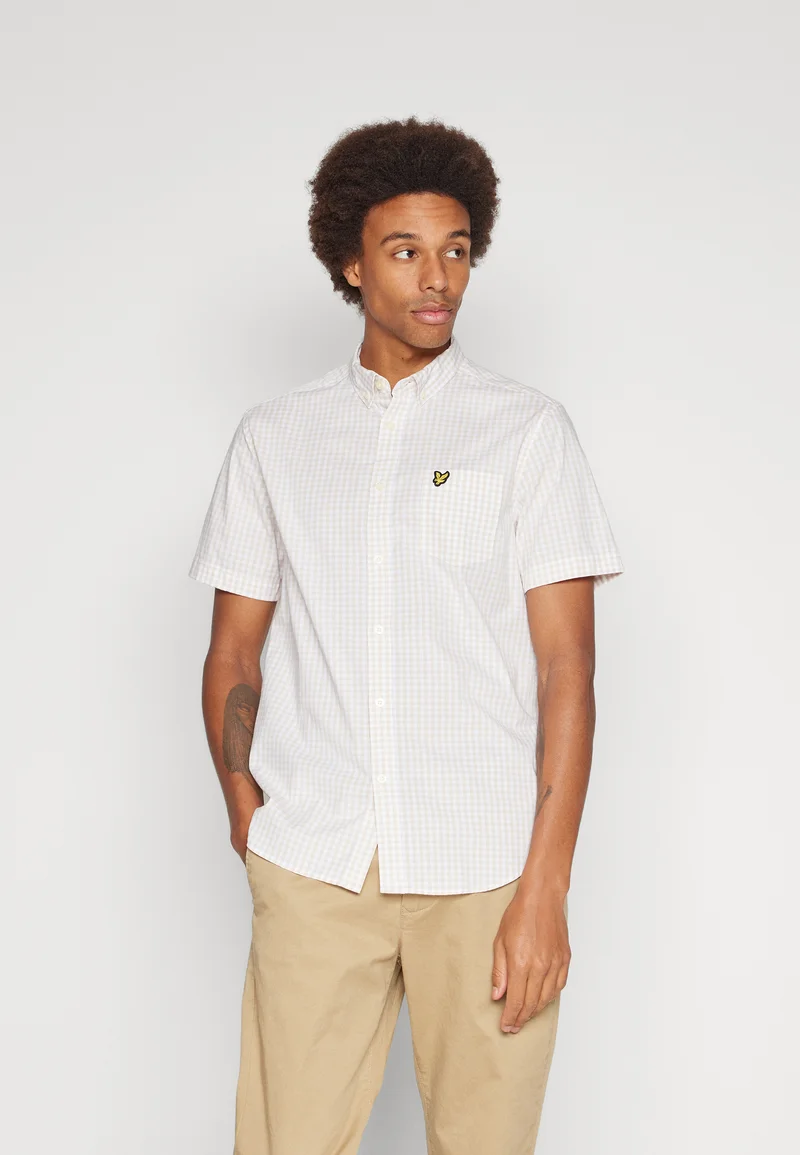 quality and quantity assured Lyle & Scott SHORT SLEEVE SLIM FIT GINGHAM SHIRT - Shirt cove/white Clothing Sale Shirts Business Shirts
