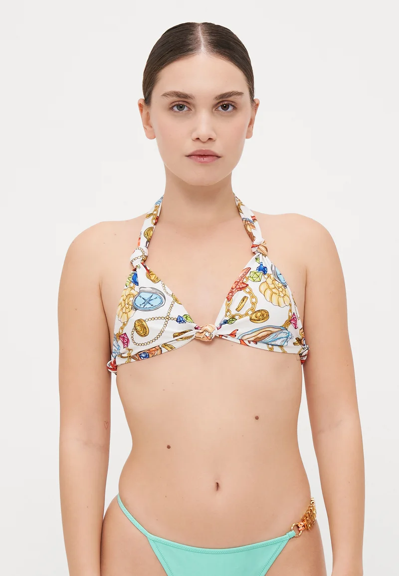 luxury lifestyle brand MOSCHINO SWIM TRIANGOLO - Bikini top bianco Clothing Swimwear Bikinis Bikini sets