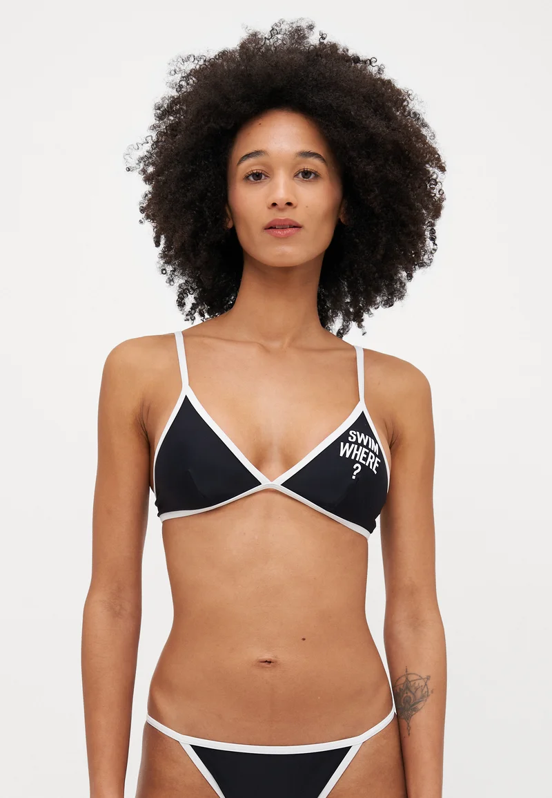 reasonable sale price MOSCHINO SWIM TRIANGOLO - Bikini top nero Clothing Swimwear Bikinis Bikini sets