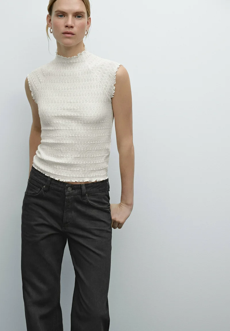 Shop Best Sellers Massimo Dutti TEXTURED RAGLAN SLEEVE  - Blouse beige Clothing Shirts & Blouses Blouses