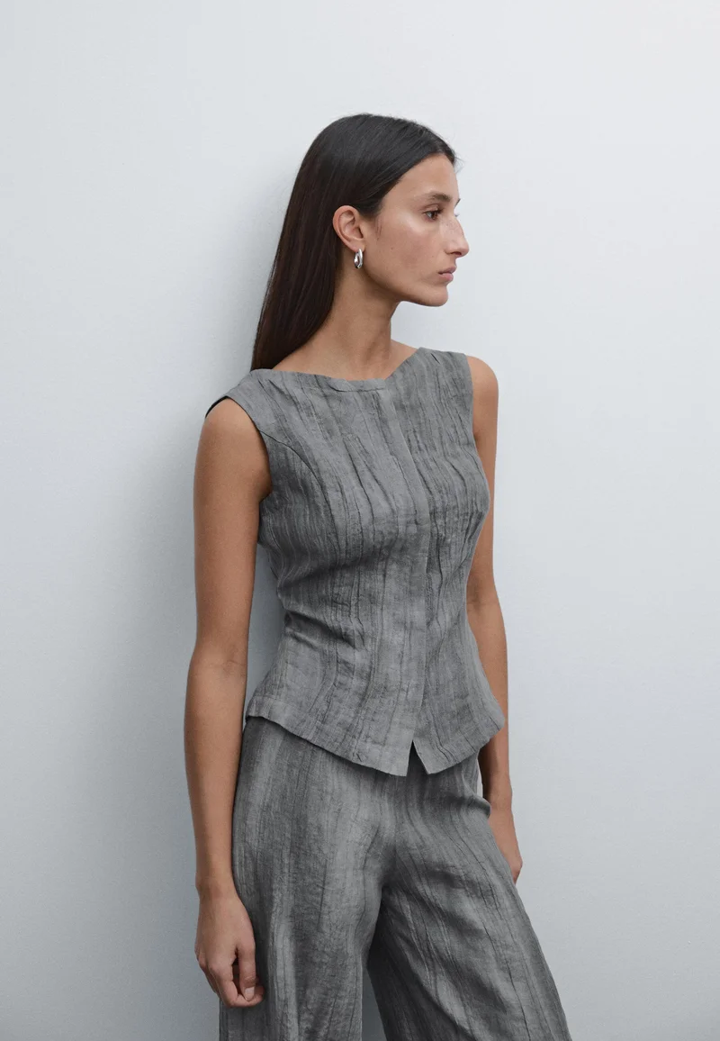 New York Massimo Dutti FABRIC - Blouse grey Clothing Shirts & Blouses Blouses
