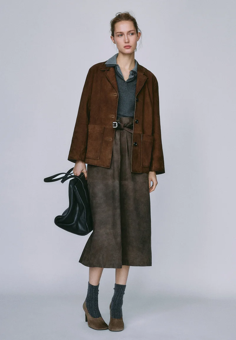 promo codes Massimo Dutti FLOWING - Blazer brown Clothing Jackets & Blazers Blazers