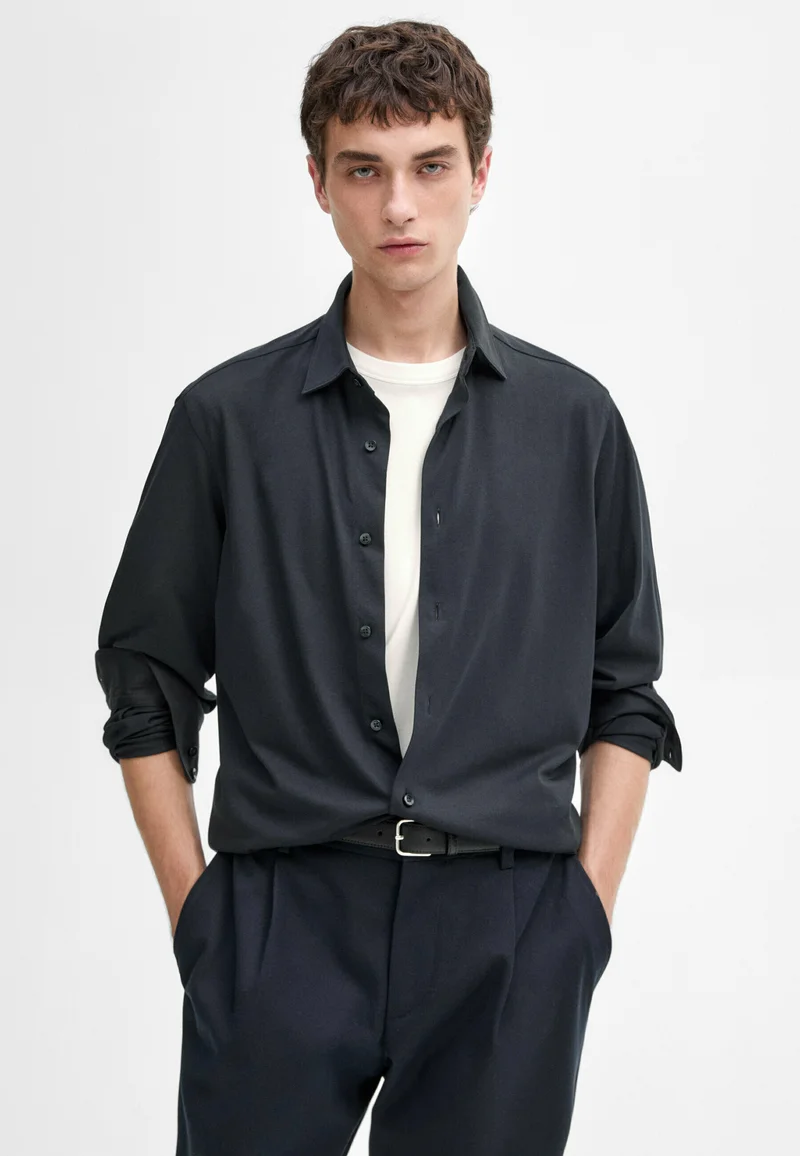 quality and quantity assured Massimo Dutti Shirt - mottled dark blue Clothing Sale Shirts Business Shirts