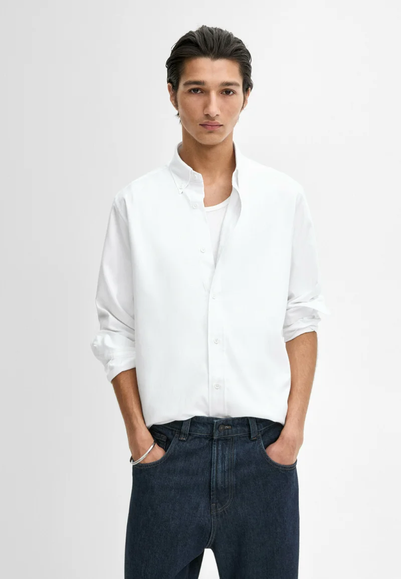 Outlet on Sale Massimo Dutti MELANGE - Shirt white Clothing Sale Shirts Business Shirts