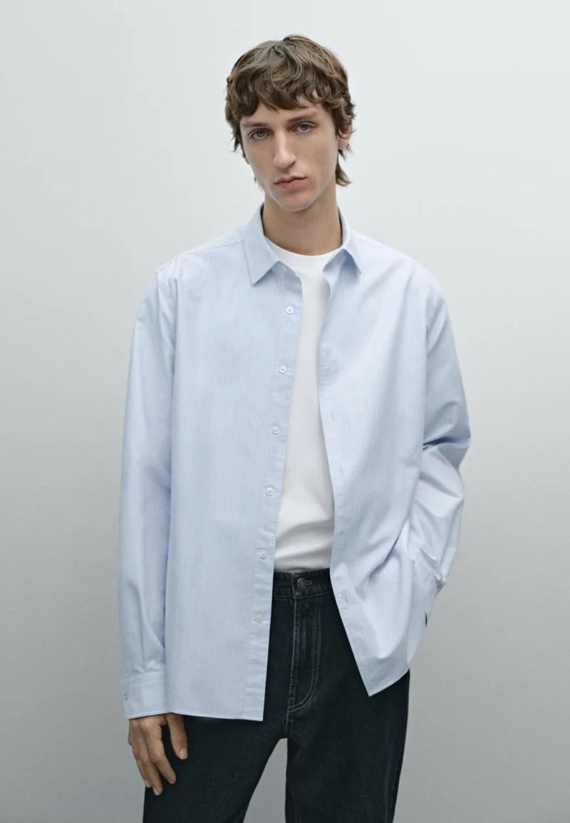 luxurious Collection Massimo Dutti STRIPED OXFORD - Shirt blue Clothing Shirts Casual Shirts