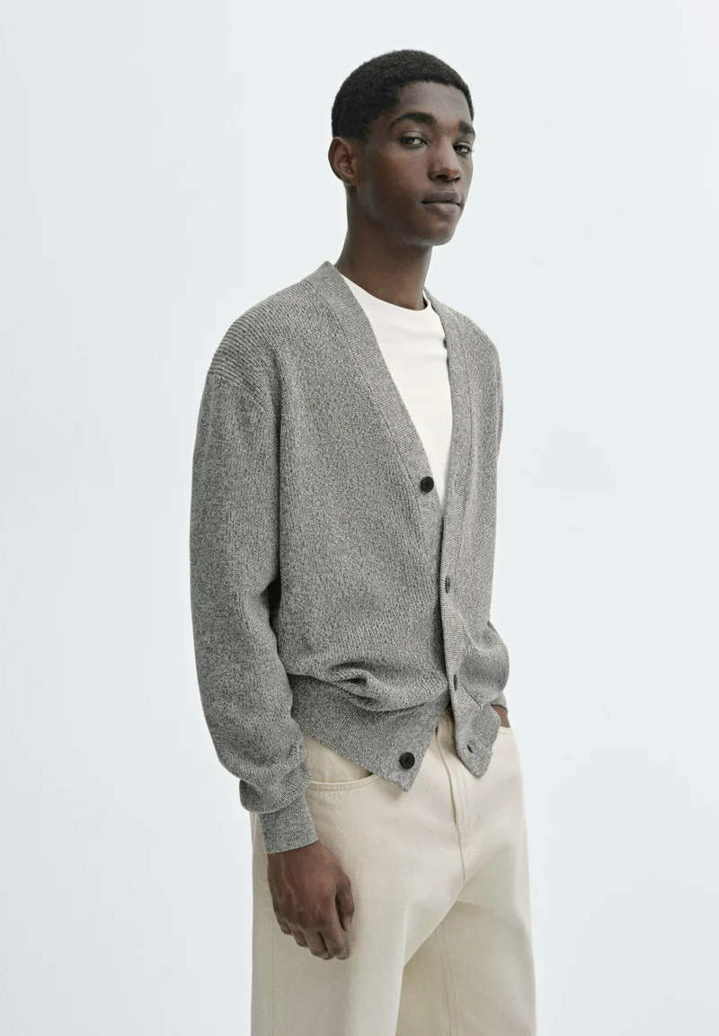 UK Factory Outlet Massimo Dutti MOULINÉ - Cardigan mottled light green Clothing Knitwear Cardigans