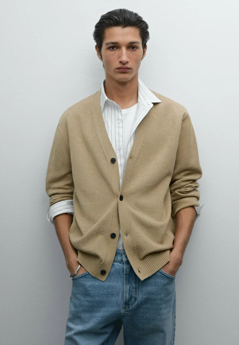 various styles Massimo Dutti WITH DETAIL - Cardigan sand Clothing Knitwear Cardigans