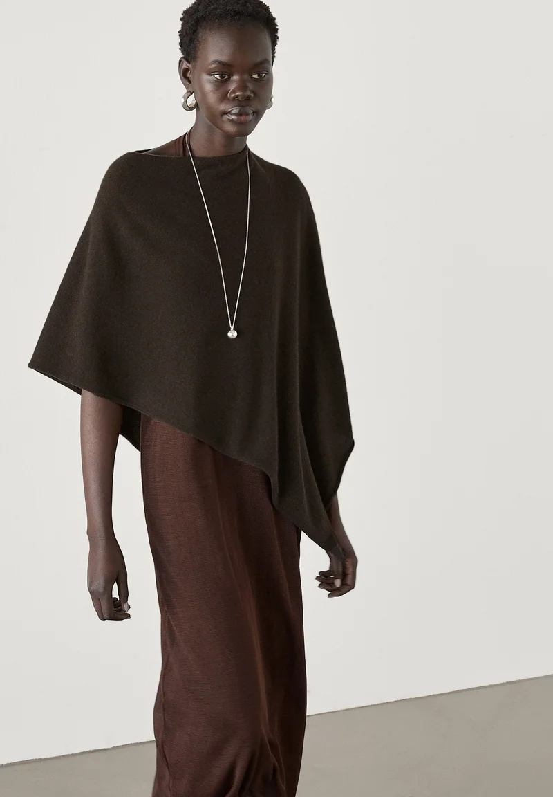 100% Satisfaction Guarantee Massimo Dutti Cape - dark brown Clothing Jackets & Blazers Capes