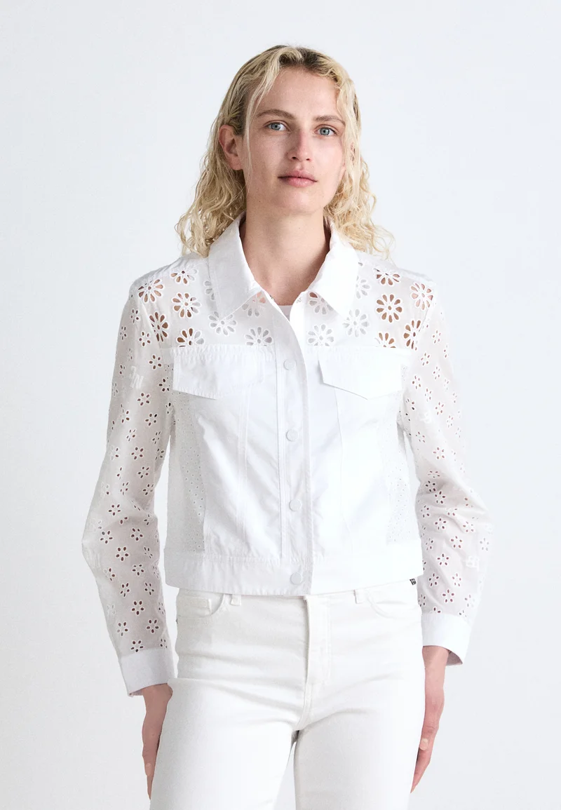 wholesale dealer Marc Cain Summer jacket - white Clothing Jackets & Blazers Bomber Jackets
