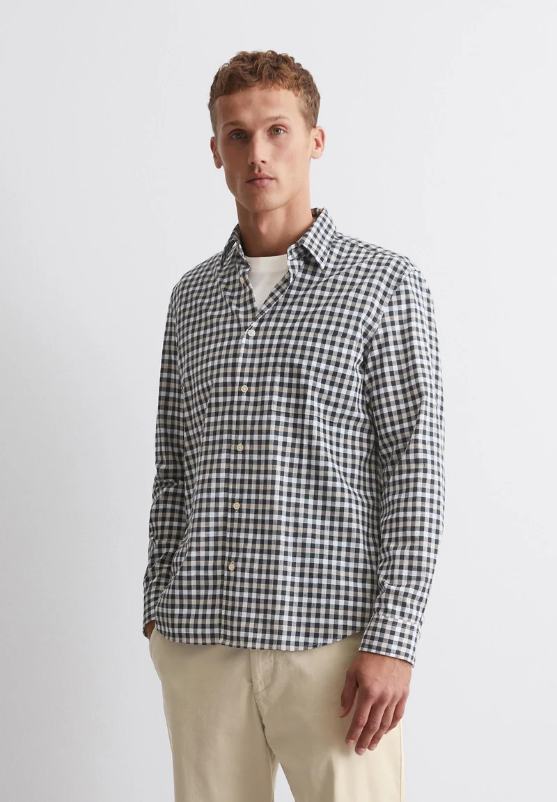 popular stores Marc O'Polo KENT COLLAR LONG SLEEVES ONE RECTANGULAR CHEST POCKET ROUND HEM - Shirt multi dark navy Clothing Shirts Casual Shirts
