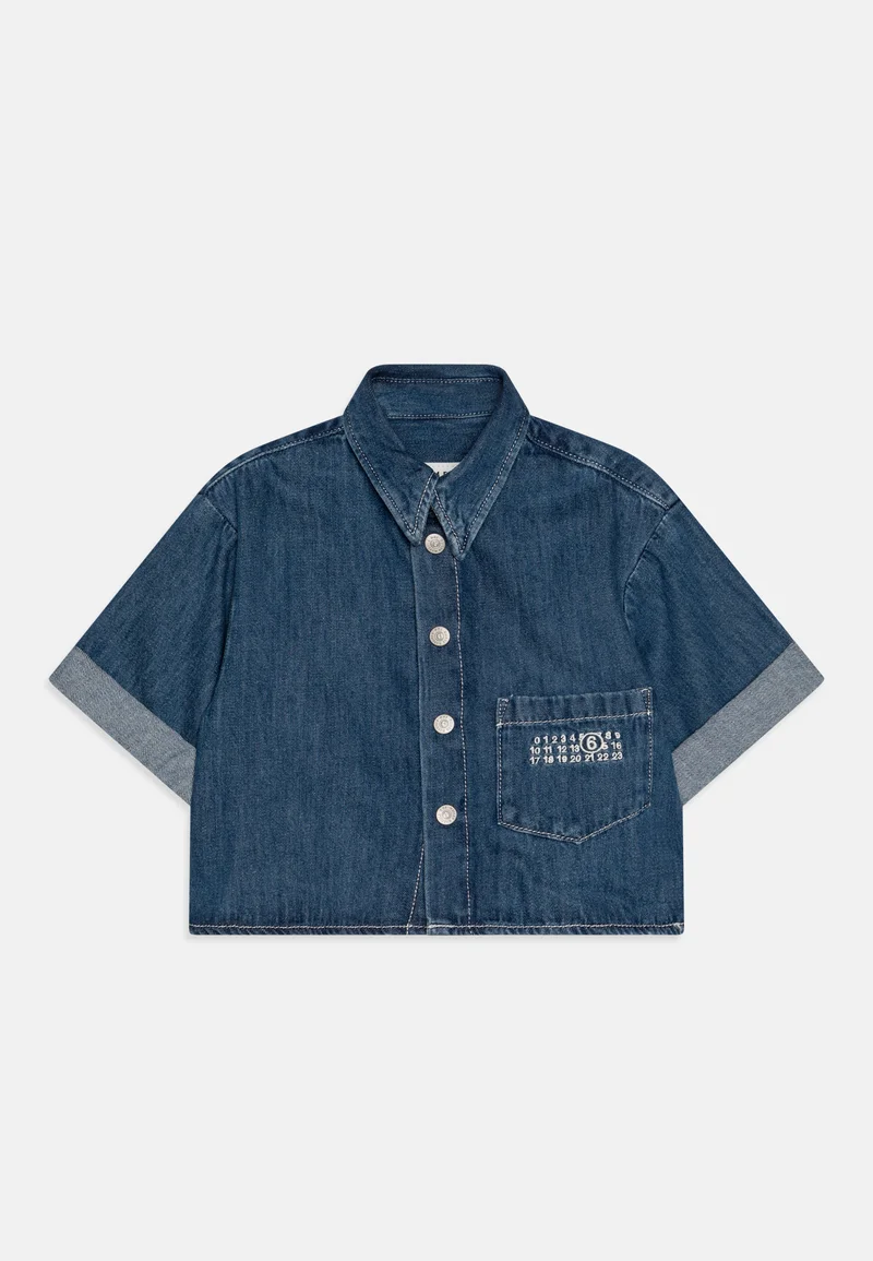 sale retailer MM6 Maison Margiela UNISEX - Button-down blouse blue denim Clothing T-shirts & tops Blouses & tunics