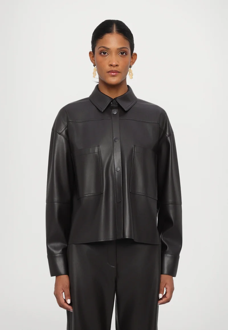 authorized dealers MAX&Co. Faux leather jacket - dunkelbraun Clothing Jackets & Blazers Bomber Jackets
