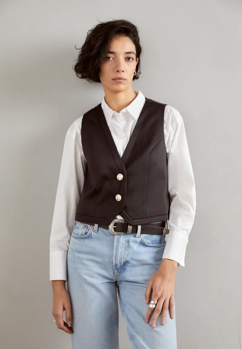Discount Mos Mosh WIMO VEST - Waistcoat black Clothing Jackets & Blazers Bomber Jackets