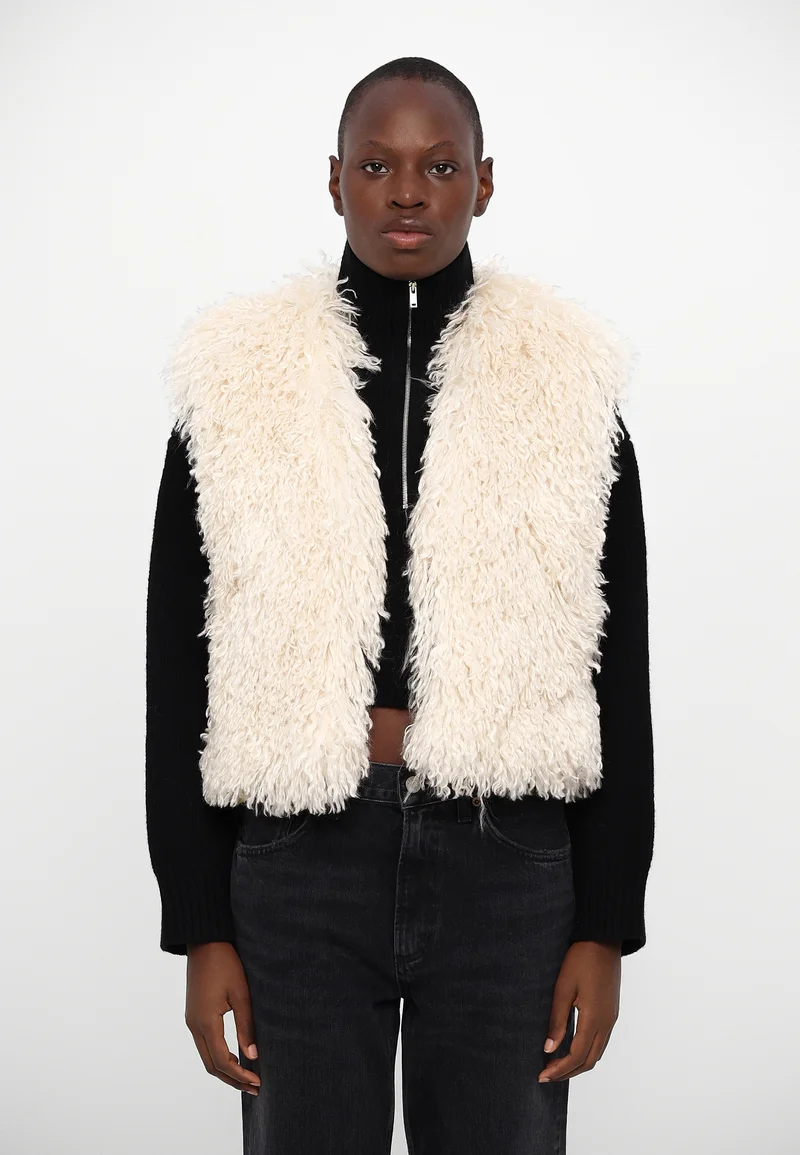 great deals Nanushka XYLIA - Waistcoat creme Clothing Jackets & Blazers Bomber Jackets