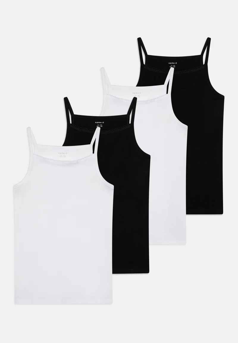 outlet store sale Name it NKFSTRAP SOLID 4 PACK - Undershirt black Clothing Underwear & Nightwear Underwear Bras & bustiers