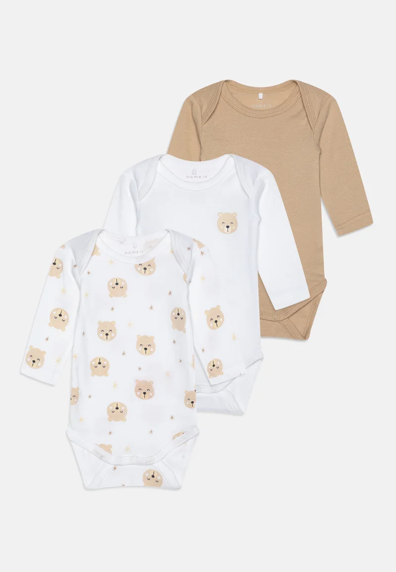 discountable price Name it NBNBODY OXFORD BEAR UNISEX 3 PACK - Body oxford tan Clothing Underwear & Nightwear Bodies