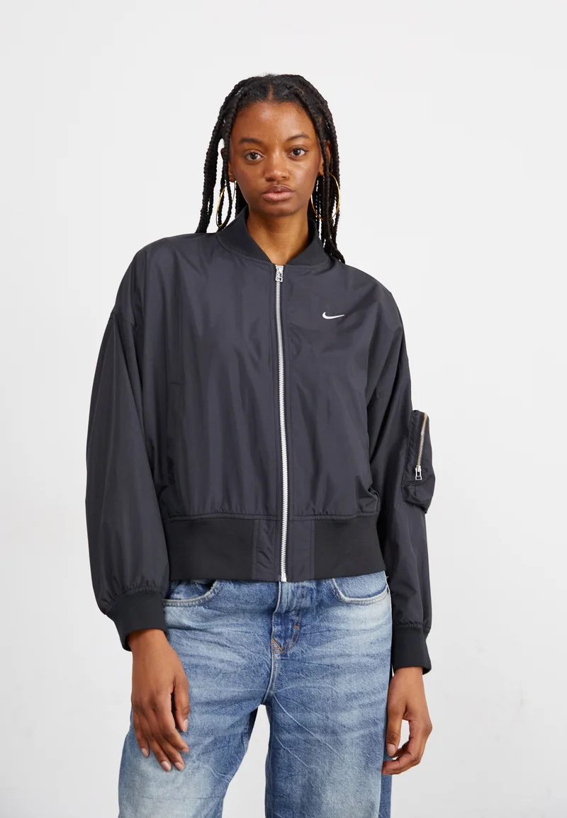 USA official online shop Nike Sportswear Bomber Jacket - black/white Streetwear Sale Streetwear Clothing Socks Bomber Jackets