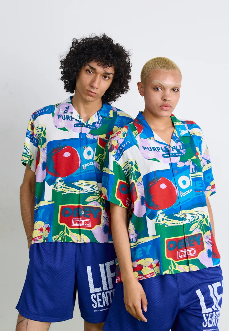 outlet for sale Obey Clothing FRUIT CANS UNISEX - Shirt white/multi-coloured Streetwear Clothing Shirts & Blouses Blouses